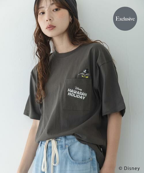 Sonny Label / サニーレーベル Tシャツ | 別注/DISNEY/ポケット付きTシャツ（チャコールグレー）