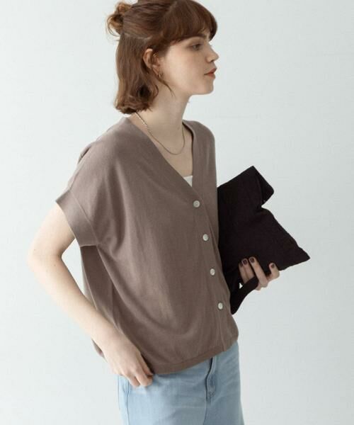 Sonny Label / サニーレーベル カーディガン・ボレロ | クールミストフレンチニットカーディガン（グレー系その他）