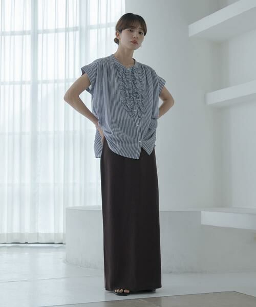 Sonny Label / サニーレーベル シャツ・ブラウス | ドビーストライプフリルフレンチシャツ | 詳細19