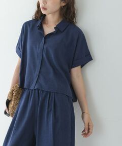 Sonny Label / サニーレーベル シャツ・ブラウス | リネン混クロップドドルマンシャツ