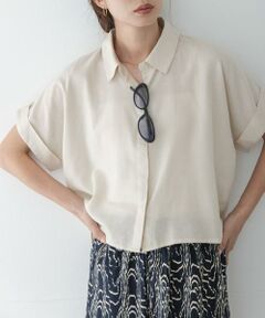 Sonny Label / サニーレーベル シャツ・ブラウス | リネン混クロップドドルマンシャツ