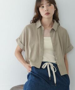 Sonny Label / サニーレーベル シャツ・ブラウス | リネン混クロップドドルマンシャツ