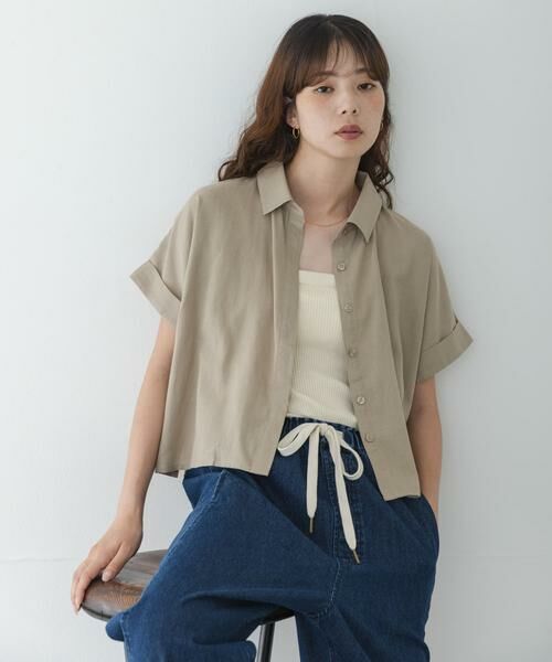 Sonny Label / サニーレーベル シャツ・ブラウス | リネン混クロップドドルマンシャツ | 詳細24