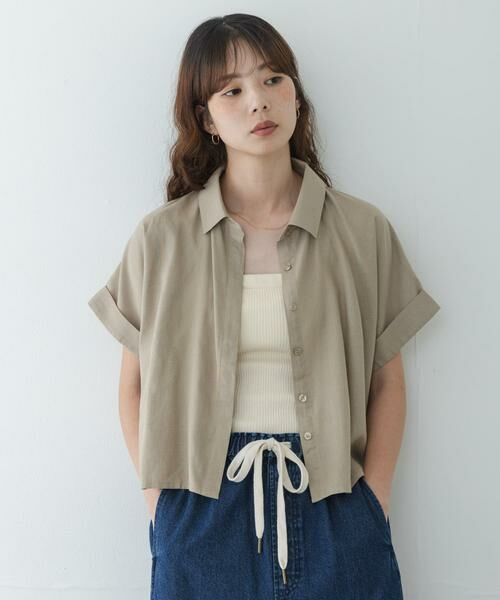 Sonny Label / サニーレーベル シャツ・ブラウス | リネン混クロップドドルマンシャツ | 詳細26