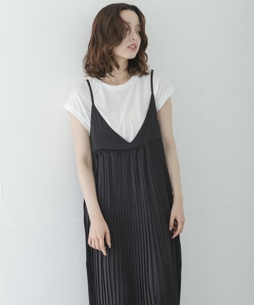 Sonny Label / サニーレーベル ワンピース | 『WEB限定』Tシャツ×プリーツキャミワンピース SET（ブラック）