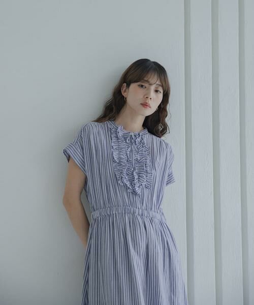 Sonny Label / サニーレーベル ワンピース | ドビーストライプフリルシャツワンピース | 詳細14