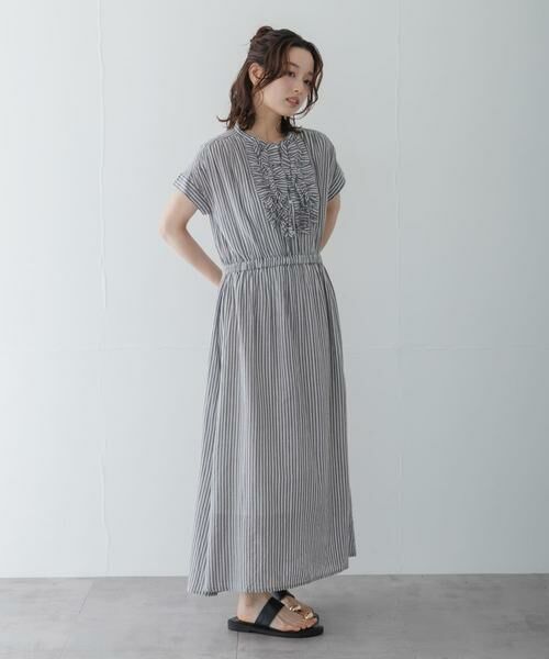 Sonny Label / サニーレーベル ワンピース | ドビーストライプフリルシャツワンピース | 詳細26