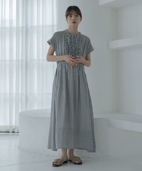 Sonny Label / サニーレーベル ワンピース | ドビーストライプフリルシャツワンピース | 詳細28