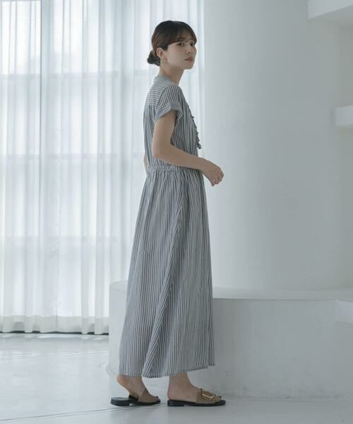 Sonny Label / サニーレーベル ワンピース | ドビーストライプフリルシャツワンピース | 詳細29