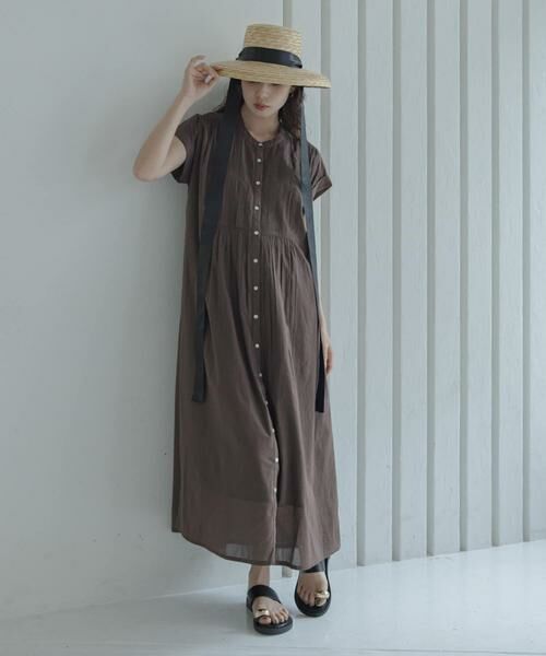 Sonny Label / サニーレーベル ワンピース | エアリーコットンピンタックワンピース（ブラウン）