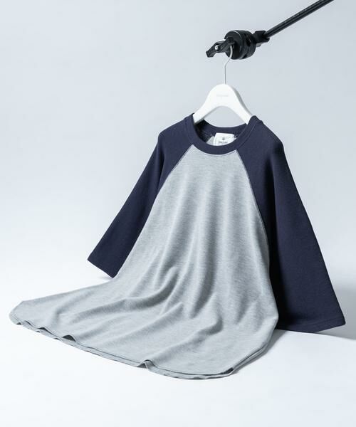 Sonny Label / サニーレーベル Tシャツ | 配色ワッフルラグランショートスリーブTシャツ（グレー）