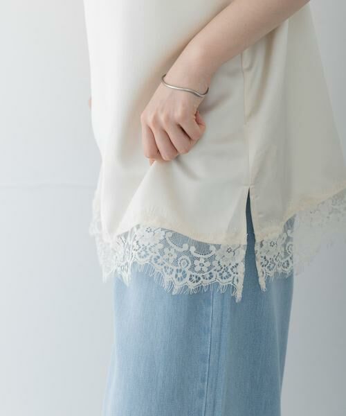 Sonny Label / サニーレーベル Tシャツ | レースキャミソール×Tシャツ SET（アイボリー）