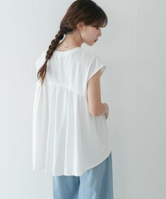 接触冷感バックフレアフレンチTシャツ