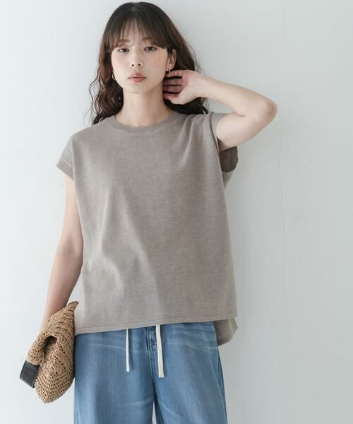 Sonny Label / サニーレーベル ニット・セーター | リネンライクフレンチスリーブサマーニットプルオーバー（ベージュ系その他）
