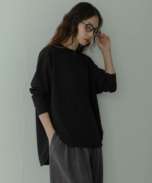 Sonny Label / サニーレーベル Tシャツ | カットジョーゼットプルオーバー（ブラック）