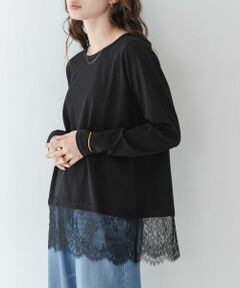 Sonny Label / サニーレーベル Tシャツ | 『WEB限定』ルーズフィットレースヘムロングTシャツ