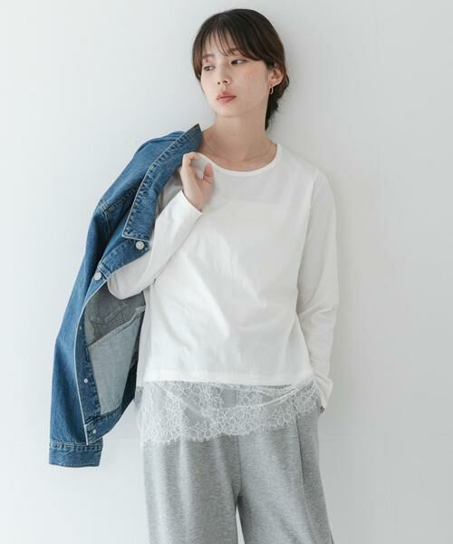 Sonny Label / サニーレーベル Tシャツ | 『WEB限定』ルーズフィットレースヘムロングTシャツ | 詳細7