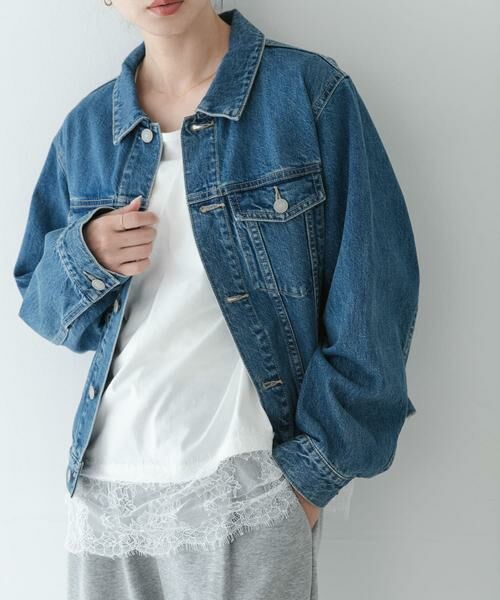 Sonny Label / サニーレーベル Tシャツ | 『WEB限定』ルーズフィットレースヘムロングTシャツ（オフホワイト）