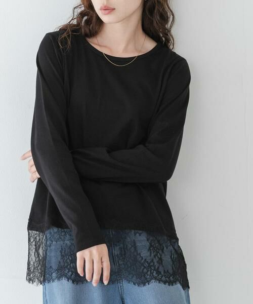 Sonny Label / サニーレーベル Tシャツ | 『WEB限定』ルーズフィットレースヘムロングTシャツ | 詳細10