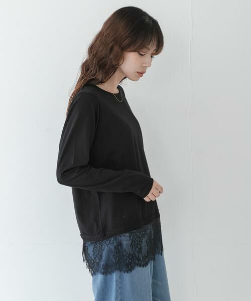 Sonny Label / サニーレーベル Tシャツ | 『WEB限定』ルーズフィットレースヘムロングTシャツ | 詳細12
