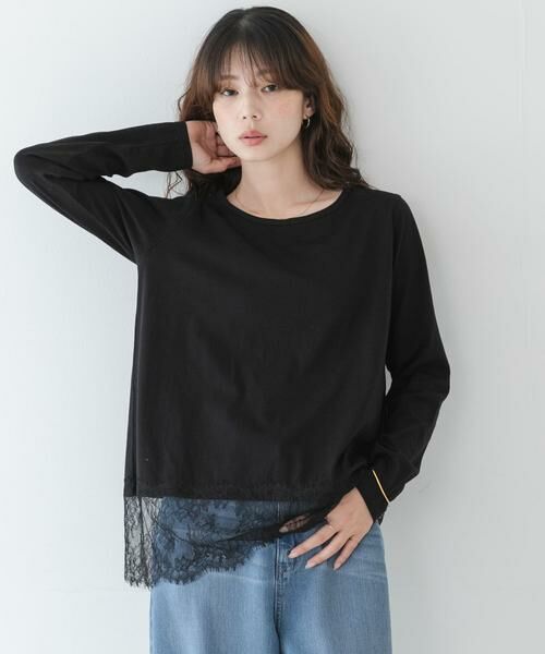 Sonny Label / サニーレーベル Tシャツ | 『WEB限定』ルーズフィットレースヘムロングTシャツ | 詳細14