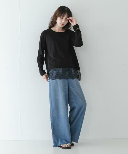 Sonny Label / サニーレーベル Tシャツ | 『WEB限定』ルーズフィットレースヘムロングTシャツ | 詳細15