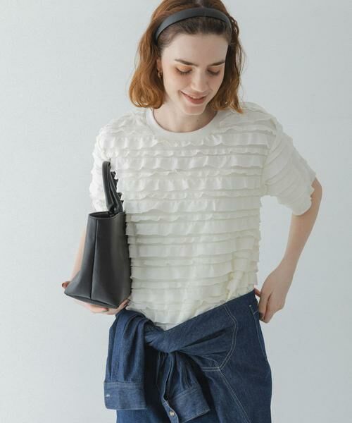 Sonny Label / サニーレーベル Tシャツ | フリルカットプルオーバー（オフホワイト）