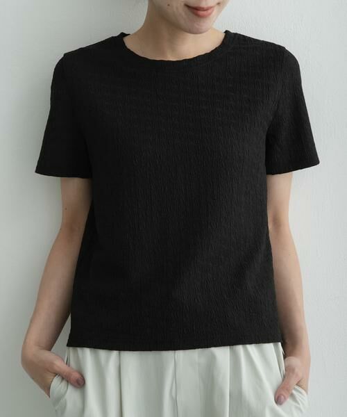 Sonny Label / サニーレーベル Tシャツ | シャーリングジャガードTシャツ（ブラック）