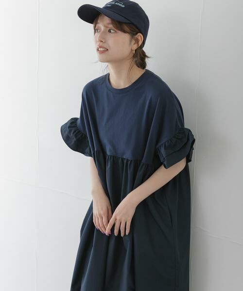 Sonny Label / サニーレーベル ワンピース | フリルカットドッキングワンピース（ネイビー）