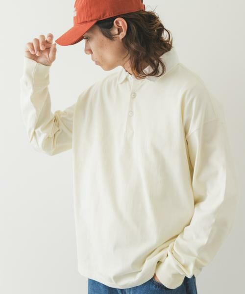 Sonny Label / サニーレーベル Tシャツ | ラグビーカラーロングスリーブシャツ（ホワイト）