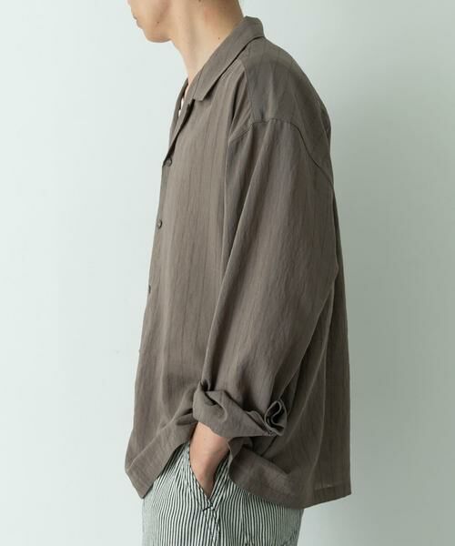 Sonny Label / サニーレーベル シャツ・ブラウス | レーヨン混ストライプオープンカラーシャツ | 詳細26