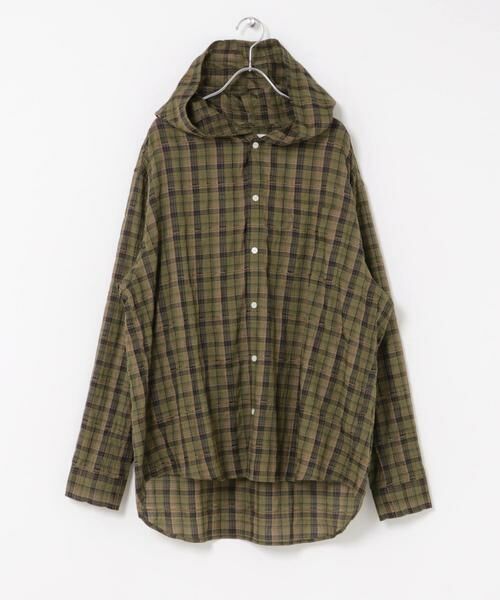 Sonny Label / サニーレーベル シャツ・ブラウス | チェックフーデッドシャツ | 詳細1