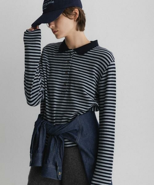 Sonny Label / サニーレーベル ポロシャツ | マルチボーダースムースポロシャツ（ネイビー）