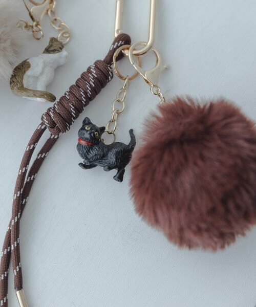 Sonny Label / サニーレーベル キーホルダー・ストラップ | CAT AND FAKEFUR CHARM（ブラウン）