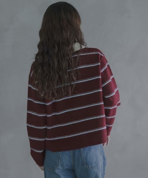 Sonny Label / サニーレーベル ニット・セーター | ウールブレンドボーダーニットポロシャツ | 詳細4