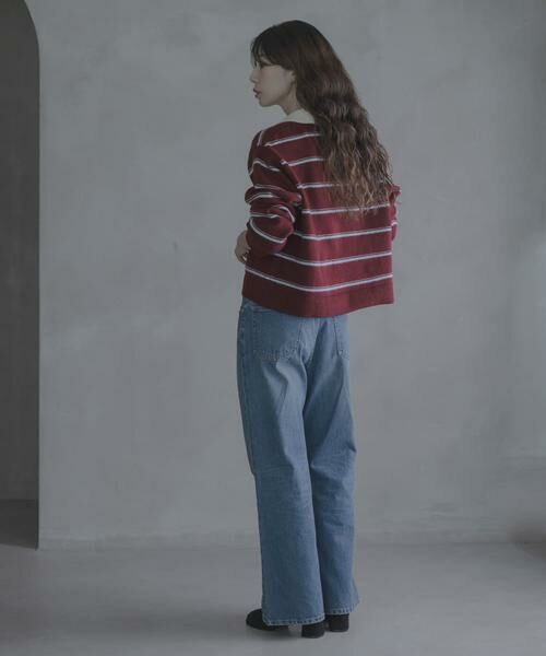 Sonny Label / サニーレーベル ニット・セーター | ウールブレンドボーダーニットポロシャツ | 詳細7