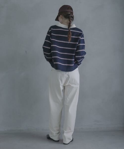 Sonny Label / サニーレーベル ニット・セーター | ウールブレンドボーダーニットポロシャツ | 詳細16