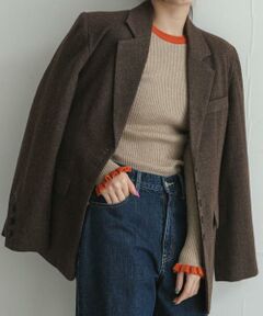 Sonny Label / サニーレーベル ニット・セーター | 静電防止フリルクルーネックリブニットプルオーバー