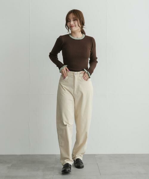 Sonny Label / サニーレーベル ニット・セーター | 静電防止フリルクルーネックリブニットプルオーバー | 詳細6
