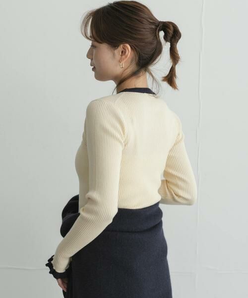 Sonny Label / サニーレーベル ニット・セーター | 静電防止フリルクルーネックリブニットプルオーバー | 詳細10