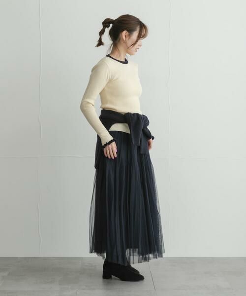 Sonny Label / サニーレーベル ニット・セーター | 静電防止フリルクルーネックリブニットプルオーバー | 詳細12