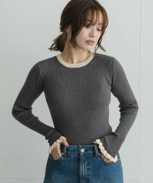 Sonny Label / サニーレーベル ニット・セーター | 静電防止フリルクルーネックリブニットプルオーバー | 詳細17
