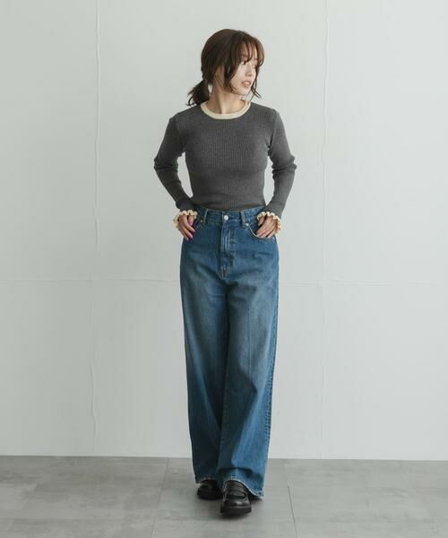 Sonny Label / サニーレーベル ニット・セーター | 静電防止フリルクルーネックリブニットプルオーバー | 詳細19