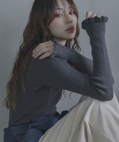 Sonny Label / サニーレーベル ニット・セーター | 静電防止フリルハイネックリブニットプルオーバー