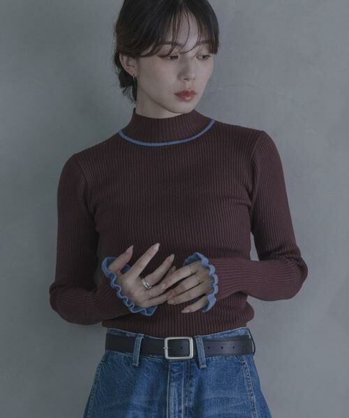Sonny Label / サニーレーベル ニット・セーター | 静電防止フリルハイネックリブニットプルオーバー | 詳細4