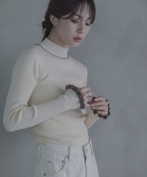 Sonny Label / サニーレーベル ニット・セーター | 静電防止フリルハイネックリブニットプルオーバー | 詳細16