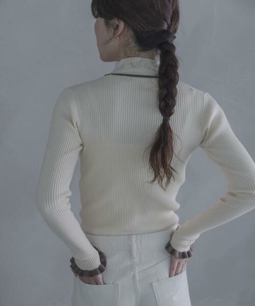 Sonny Label / サニーレーベル ニット・セーター | 静電防止フリルハイネックリブニットプルオーバー | 詳細17