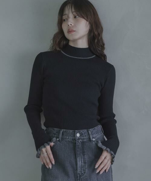 Sonny Label / サニーレーベル ニット・セーター | 静電防止フリルハイネックリブニットプルオーバー | 詳細23