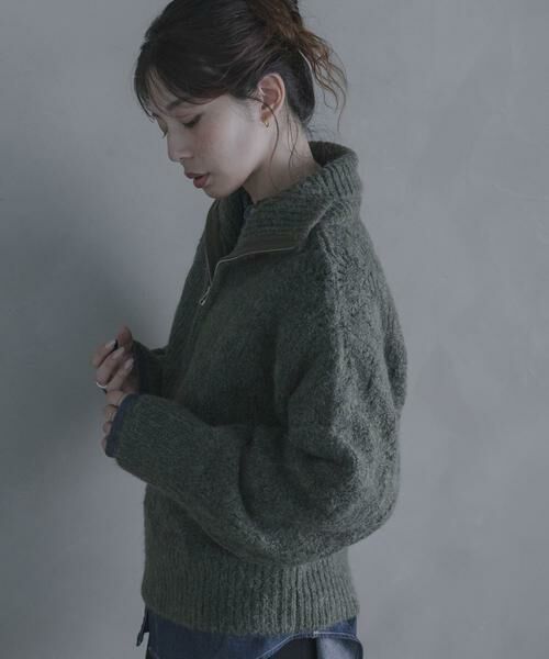 Sonny Label / サニーレーベル ニット・セーター | ハーフZIPシャギーニットプルオーバー | 詳細4