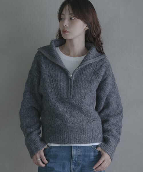 Sonny Label / サニーレーベル ニット・セーター | ハーフZIPシャギーニットプルオーバー | 詳細19